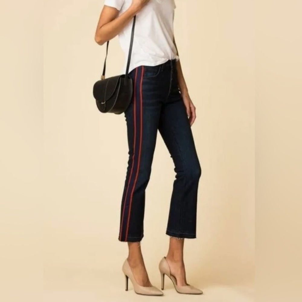 Veronica Beard Caroline Baby Bootcut Jeans w/ Red Stripe down the sides - 24